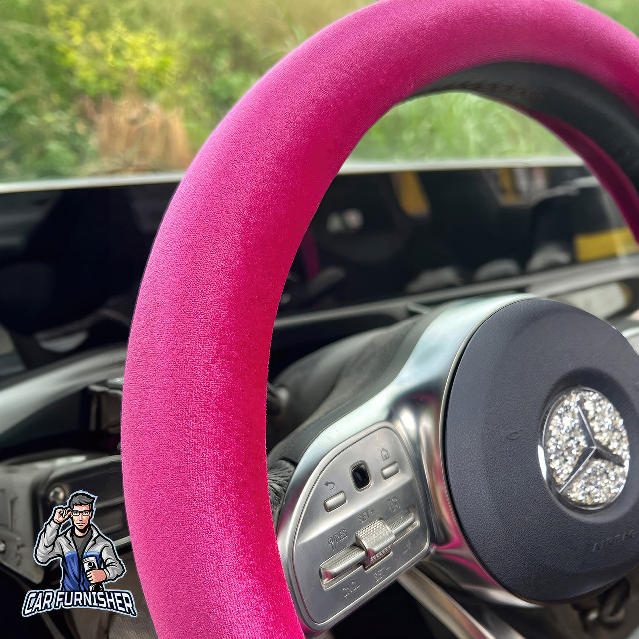 Steering Wheel Cover - Plain Velvet