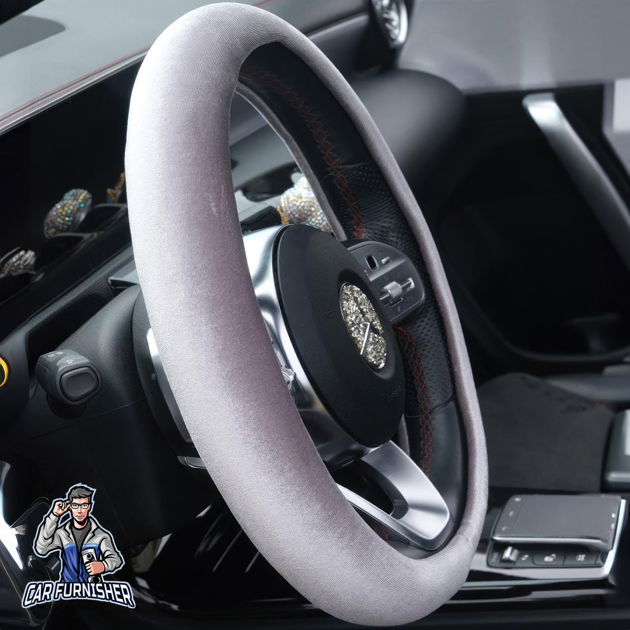 Steering Wheel Cover - Plain Velvet