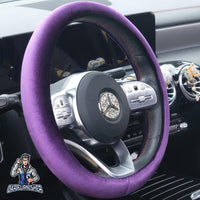 Thumbnail for Steering Wheel Cover - Plain Velvet Purple Fabric