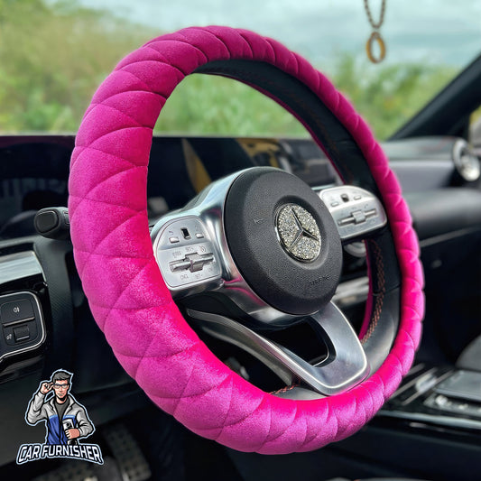 Steering Wheel Cover - Quilted Design Fuchsia Fabric