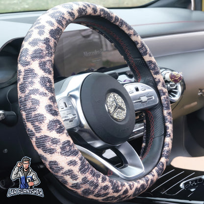 Steering Wheel Cover - Scally Scaled Design Leopard Fabric