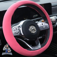 Thumbnail for Steering Wheel Cover - Silk Velvet Pink Fabric