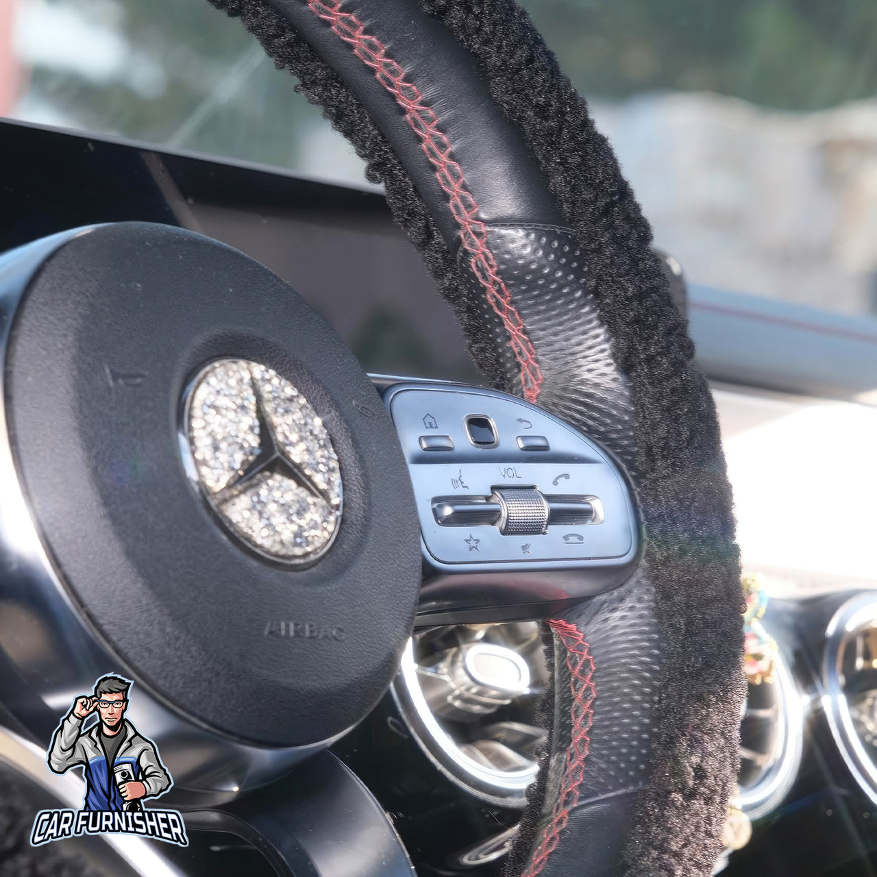 Steering Wheel Cover - Plush Teddy Texture