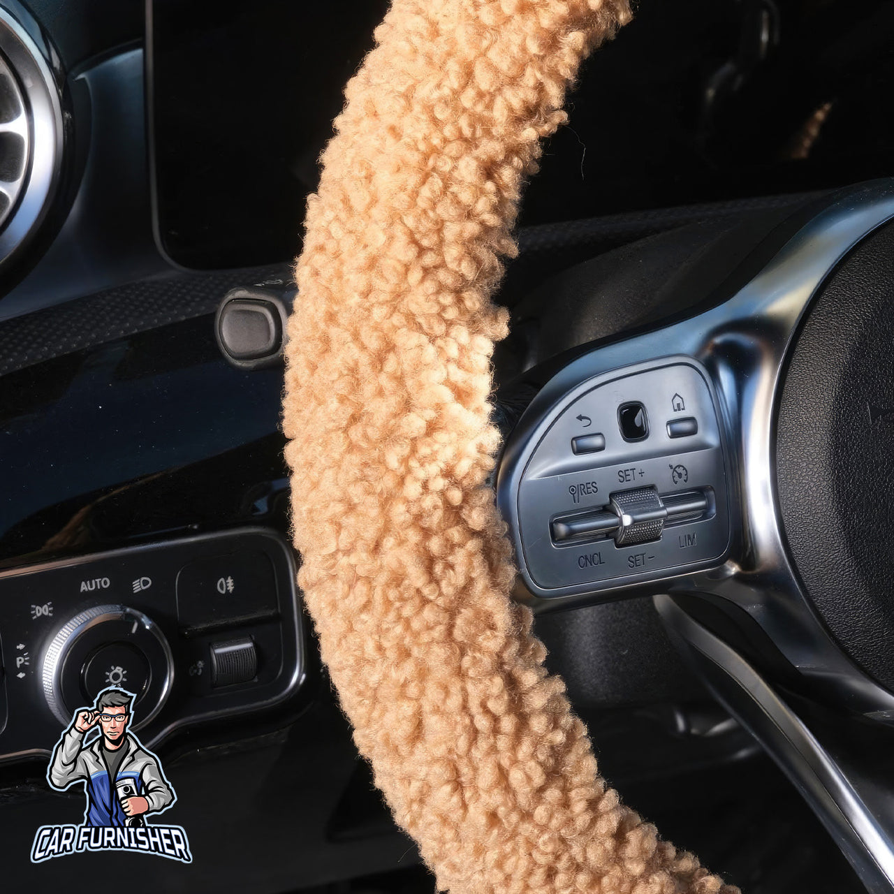 Steering Wheel Cover - Plush Teddy Texture
