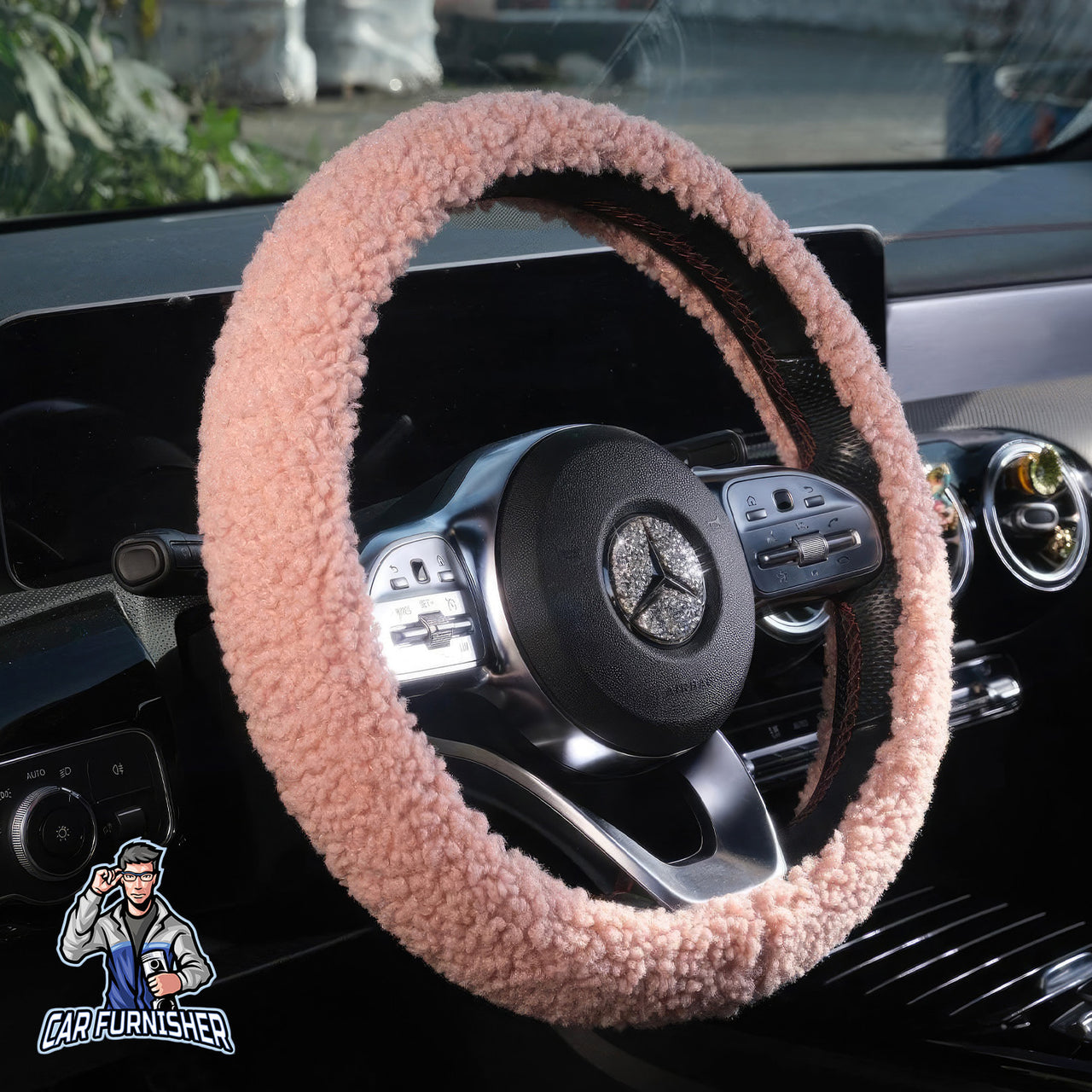 Steering Wheel Cover - Plush Teddy Texture