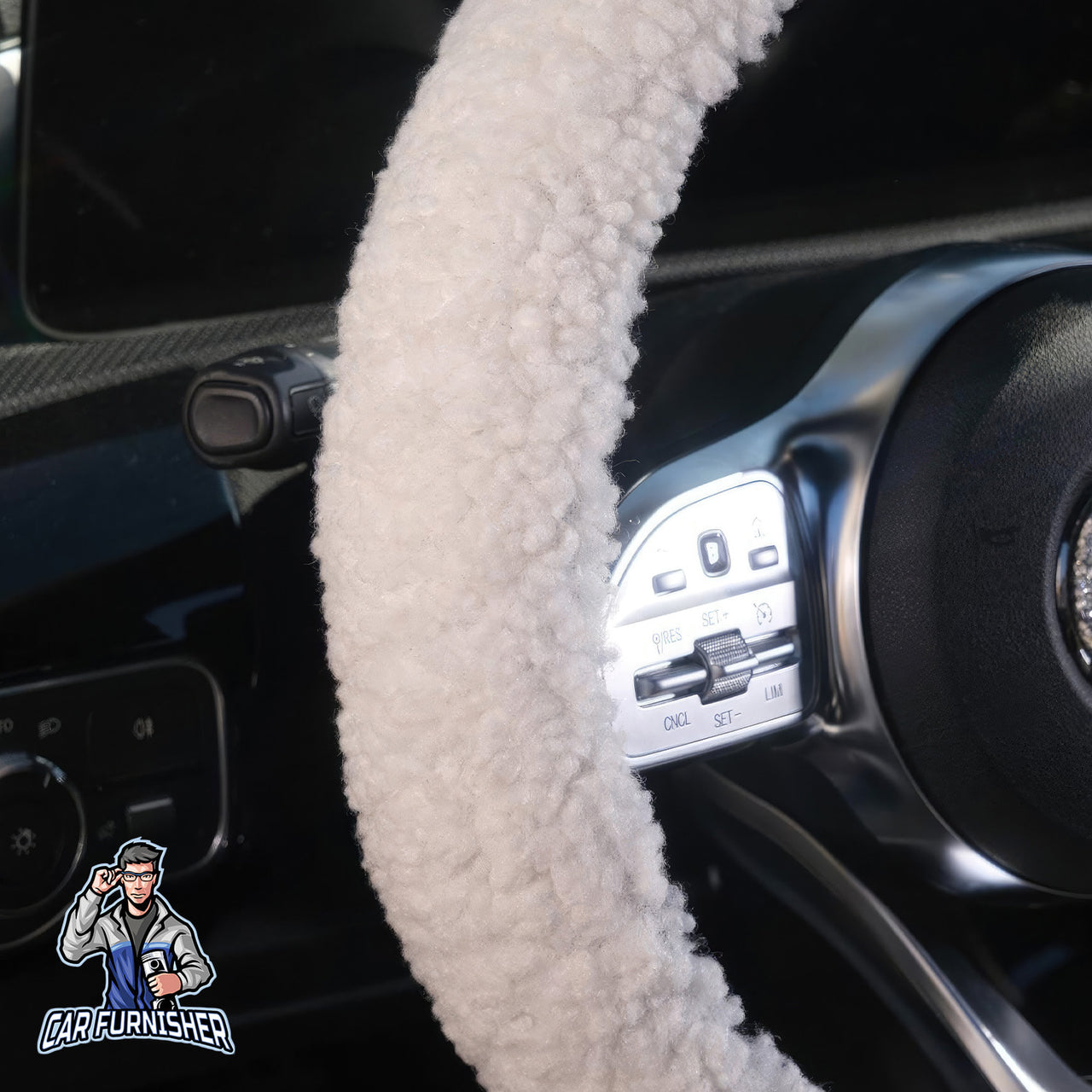 Steering Wheel Cover - Plush Teddy Texture