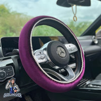 Thumbnail for Steering Wheel Cover - Velvet Pearl Purple Fabric