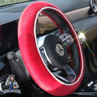 Thumbnail for Steering Wheel Cover - Velvet Pearl Red Fabric