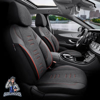 Thumbnail for Volkswagen Jetta Seat Covers Throne Design Black 5 Seats + Headrests (Full Set) Leather & Linen Fabric