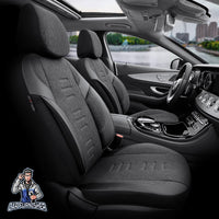 Thumbnail for Audi A6 Seat Covers Throne Design Smoked 5 Seats + Headrests (Full Set) Leather & Linen Fabric