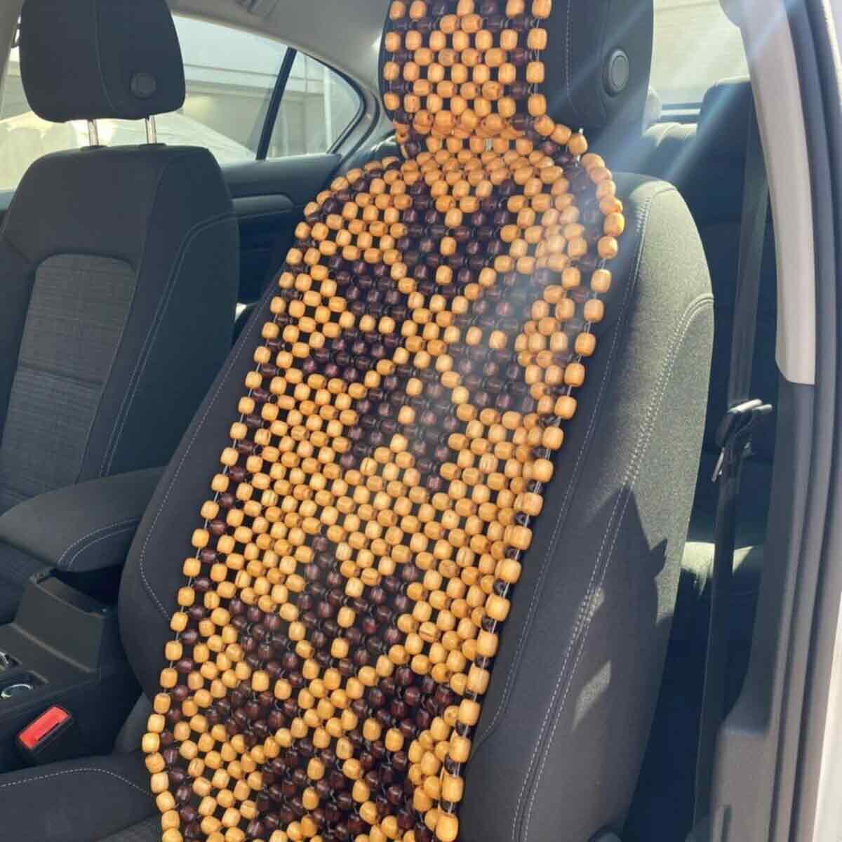 Car Seat Cover Real Wood Beads