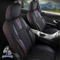 Thumbnail for Volkswagen Amarok Seat Covers Vienna Design Dark Red 5 Seats + Headrests (Full Set) Leather & Pique Fabric