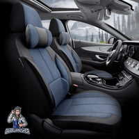 Thumbnail for Citroen C4 Seat Covers Voyager Design Blue 5 Seats + Headrests (Full Set) Leather & Linen Fabric