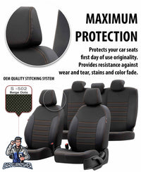 Thumbnail for Toyota Aygo Seat Cover Paris Leather & Jacquard Design Beige Leather & Jacquard Fabric