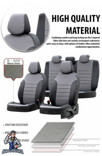 Thumbnail for Fiat Qubo Seat Covers Seat Covers Paris Leather & Jacquard Design