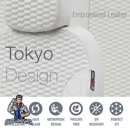 Tesla Model Y Seat Cover Tokyo Leather Design Beige Leather