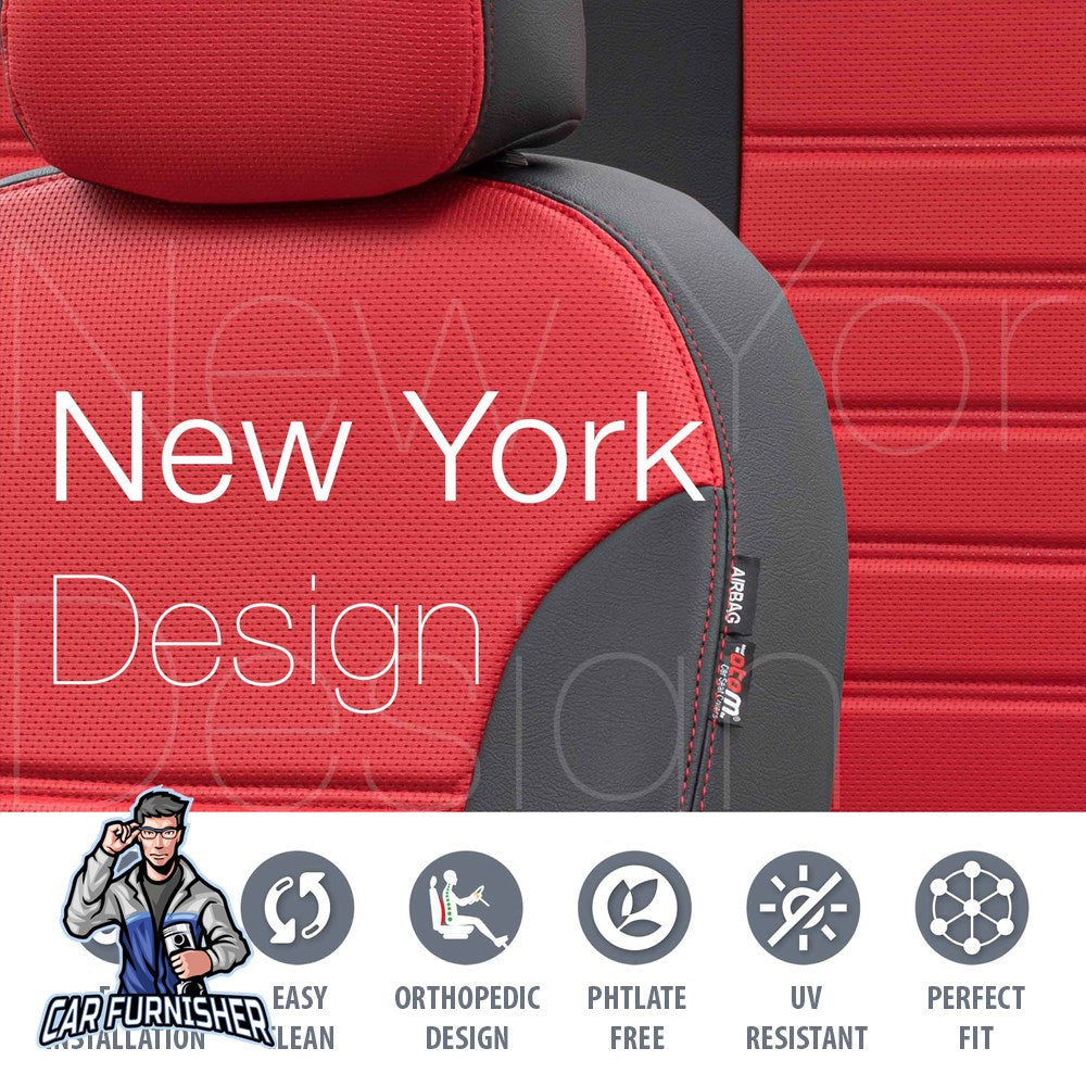 Kia Carens Seat Cover New York Leather Design Black Leather