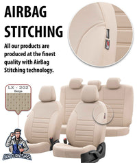 Thumbnail for Subaru Forester Seat Cover New York Leather Design Smoked Black Leather