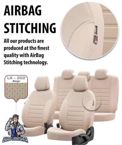 Volkswagen Transporter Seat Cover New York Leather Design Beige Leather