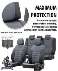 Thumbnail for Volkswagen Amarok Seat Cover New York Leather Design Smoked Black Leather