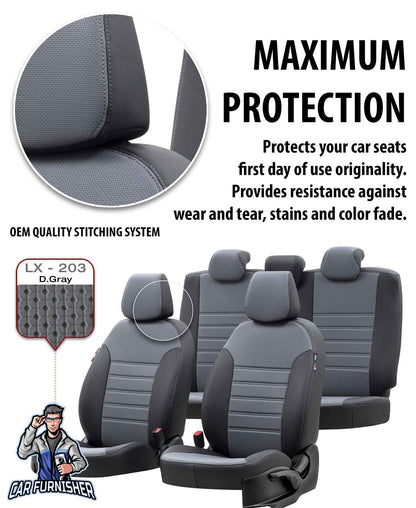 Nissan Interstar Seat Cover Milano Suede Design Black Leather