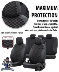 Thumbnail for Volkswagen T-Roc Seat Cover Tokyo Foal Feather Design Dark Gray Leather & Foal Feather
