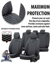 Thumbnail for Mercedes Arocs Seat Cover Tokyo Leather Design Black Front Seats (2 Seats + Handrest + Headrests) Leather