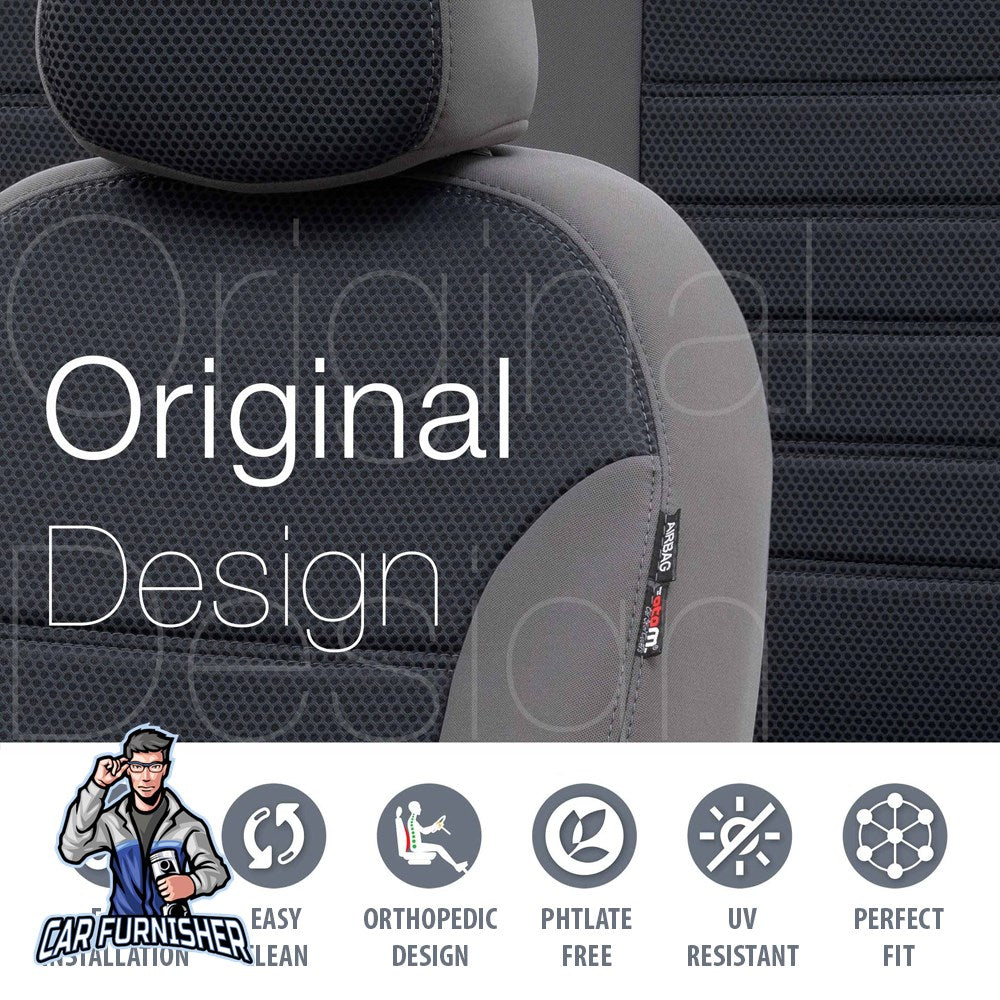 Nissan NV300 Seat Cover New York Leather Design Smoked Jacquard Fabric