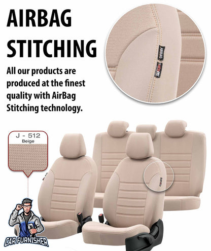 Volkswagen Jetta Seat Cover Original Jacquard Design Dark Beige Jacquard Fabric