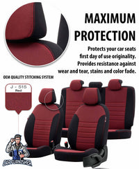 Thumbnail for Volkswagen Polo Seat Cover Original Jacquard Design Red Jacquard Fabric