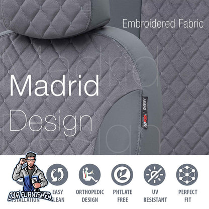 Ford F-Max Seat Cover Madrid Foal Feather Design Dark Red Front Seats (2 Seats + Handrest + Headrests) Leather & Foal Feather