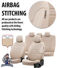 Thumbnail for Volkswagen Touareg Seat Cover Istanbul Leather Design Beige Leather