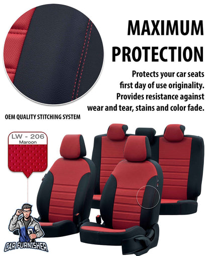 Tata Xenon Seat Covers Istanbul Leather Design Smoked Black Leather