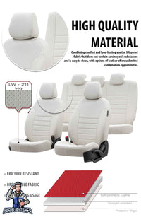 Thumbnail for Volkswagen Touareg Seat Cover Istanbul Leather Design Ivory Leather