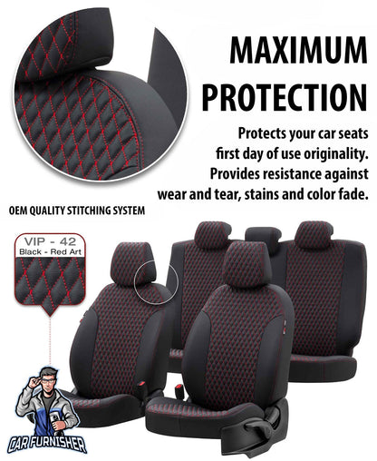 Volkswagen Caddy Seat Cover Amsterdam Leather Design Red Leather