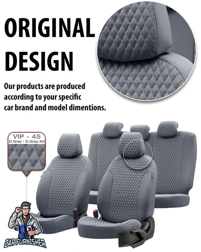Toyota Camry Seat Cover Amsterdam Leather Design Dark Gray Leather