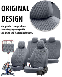 Thumbnail for Volkswagen Caravelle Seat Cover Amsterdam Leather Design Smoked Black Leather