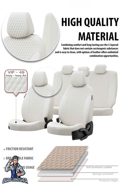 Volkswagen Caravelle Seat Cover Amsterdam Leather Design Beige Leather