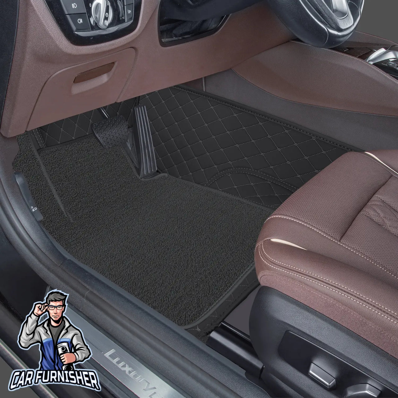 Mercedes SLS Mats - 8D Custom Fit Full Floor Coverage Leather & Rug