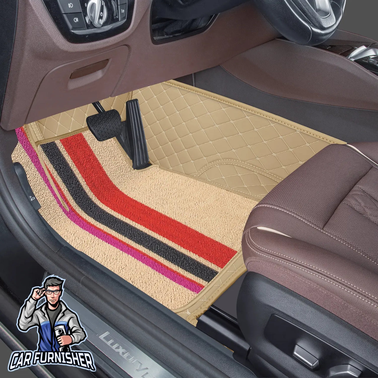 Infiniti FX35 Mats - 8D Custom Fit Full Floor Coverage Leather & Rug