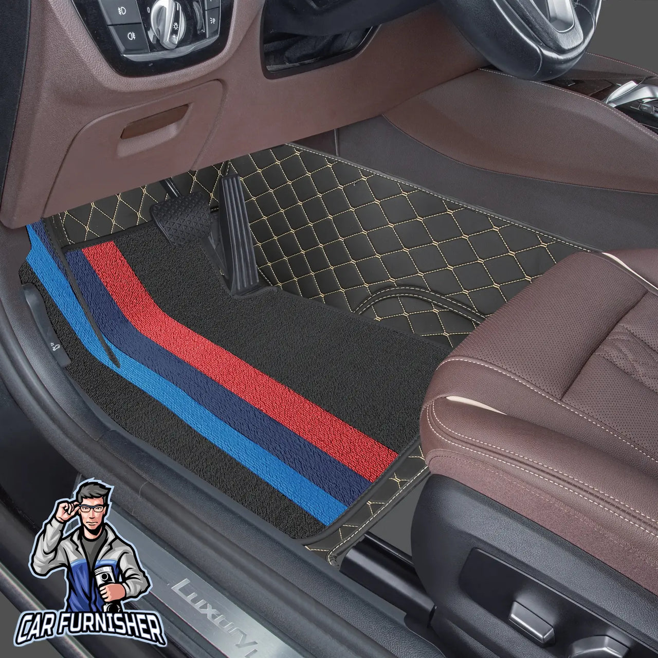 Ford S-Max Mats - 8D Custom Fit Full Floor Coverage Leather & Rug