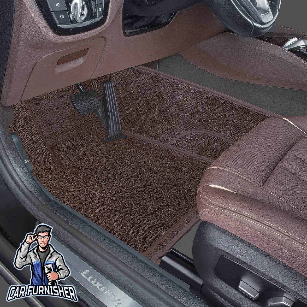 Volvo V60 Mats - 8D Custom Fit Full Floor Coverage Leather & Rug