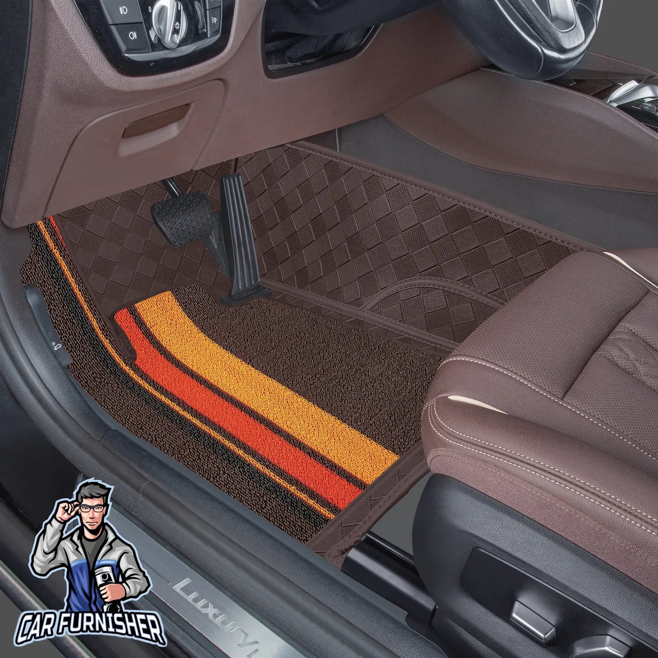 Honda City Mats - 8D Custom Fit Full Floor Coverage Leather & Rug