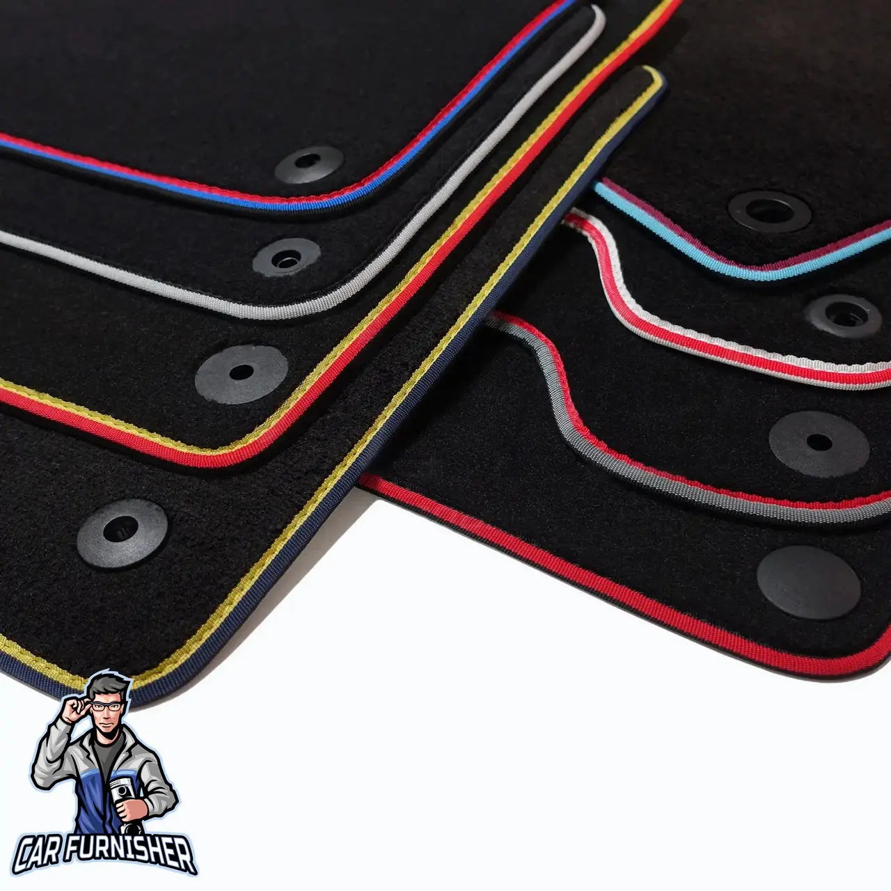 Lincoln Town Car Mats - Custom Fit Carpet & Velour Multi Color Rim