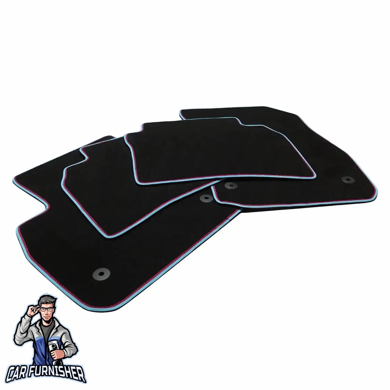 Jaguar X-Type Mats - Custom Fit Carpet & Velour Multi Color Rim