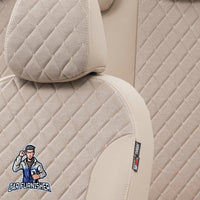 Thumbnail for Man TGS Seat Cover Madrid Foal Feather Design Beige Front Seats (2 Seats + Handrest + Headrests) Leather & Foal Feather