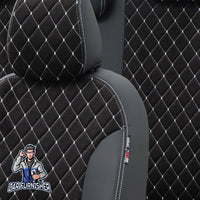 Thumbnail for Subaru Forester Seat Cover Madrid Foal Feather Design Dark Gray Leather & Foal Feather