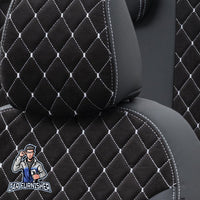 Thumbnail for Subaru Legacy Seat Cover Madrid Foal Feather Design Dark Gray Leather & Foal Feather