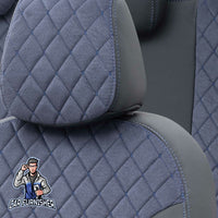 Thumbnail for Subaru Forester Seat Cover Madrid Foal Feather Design Blue Leather & Foal Feather