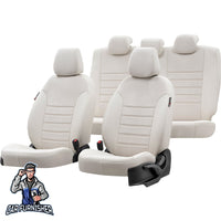 Thumbnail for Man TGS Seat Cover London Foal Feather Design Ivory Front Seats (2 Seats + Handrest + Headrests) Leather & Foal Feather